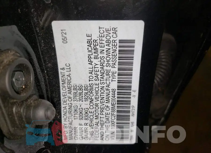 19XFC2F88ME004448 Photo# 12