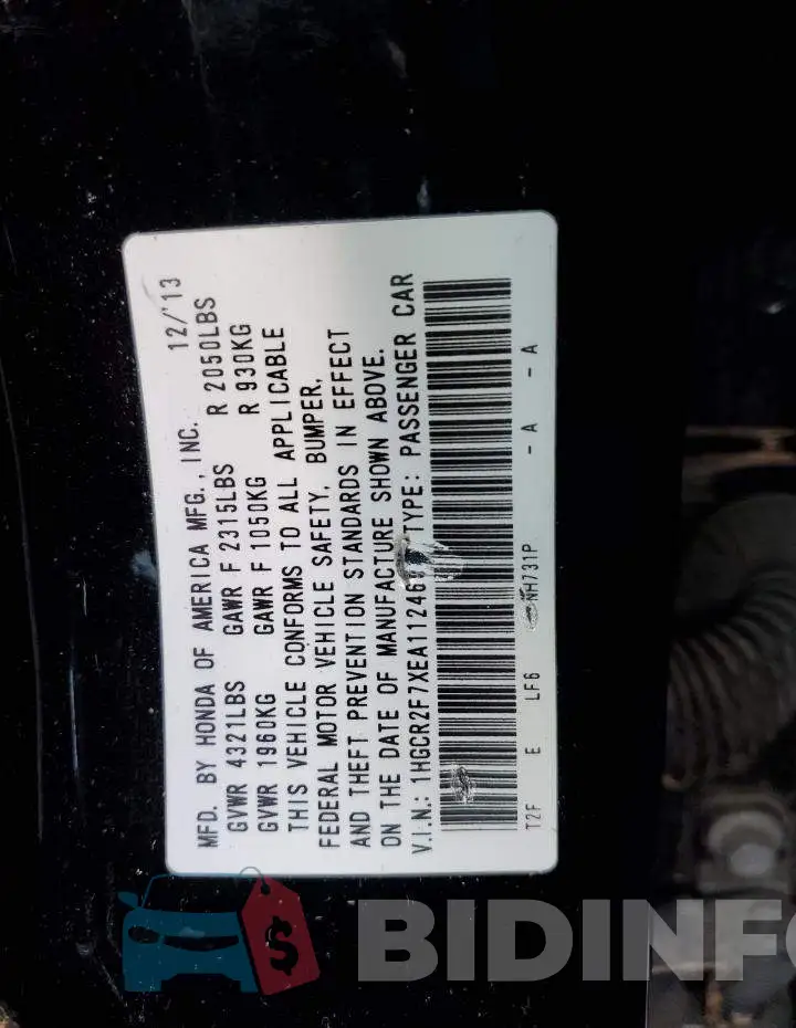 1HGCR2F7XEA112469 Photo# 13
