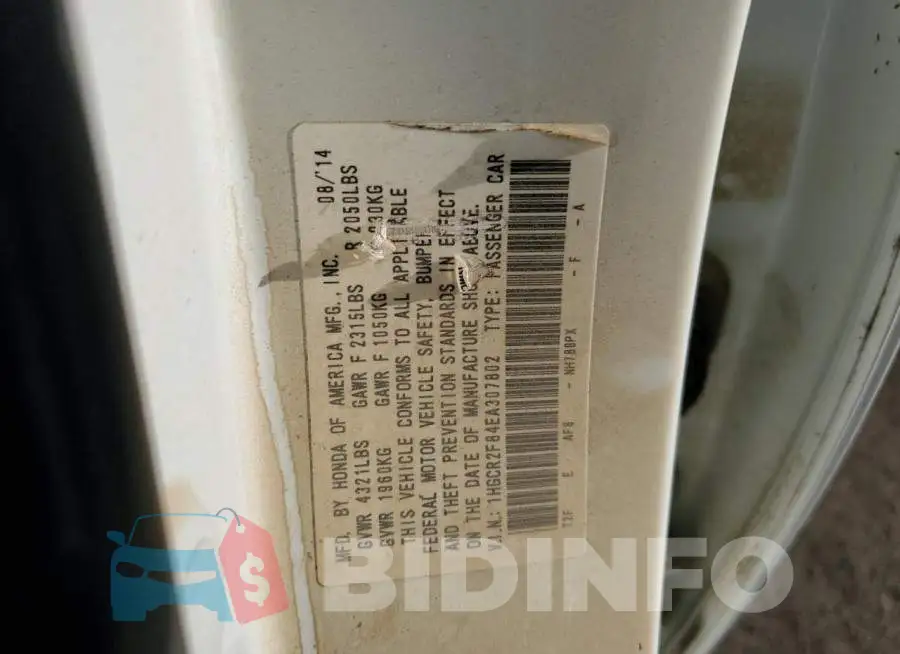 1HGCR2F84EA307802 Photo# 10