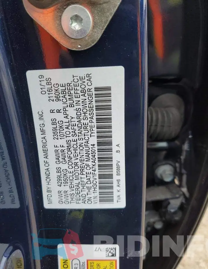 1HGCV1F47KA045014 Photo# 12