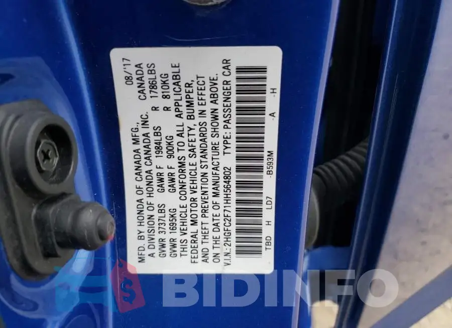 2HGFC2F71HH564802 Photo# 12
