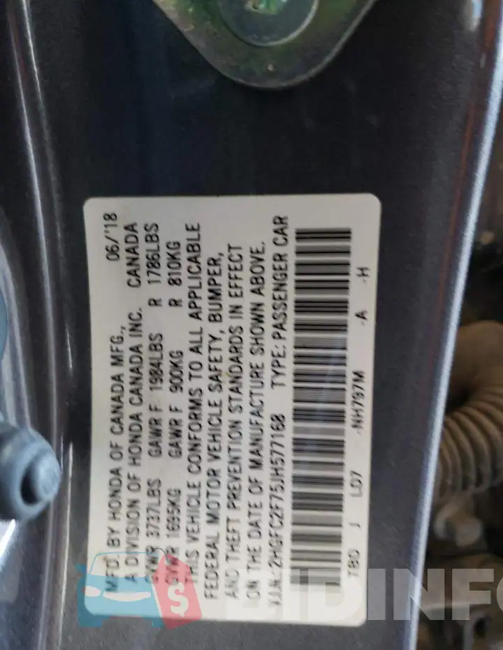 2HGFC2F75JH577168 Photo# 12