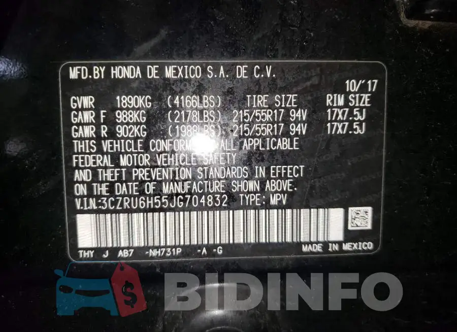 3CZRU6H55JG704832 Photo# 12