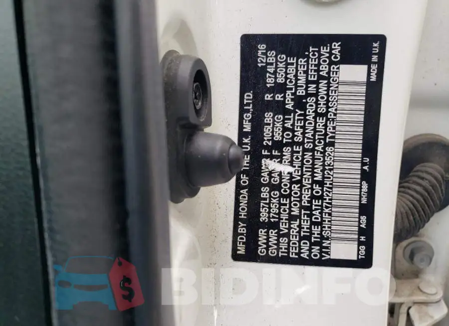 SHHFK7H27HU213526 Photo# 12