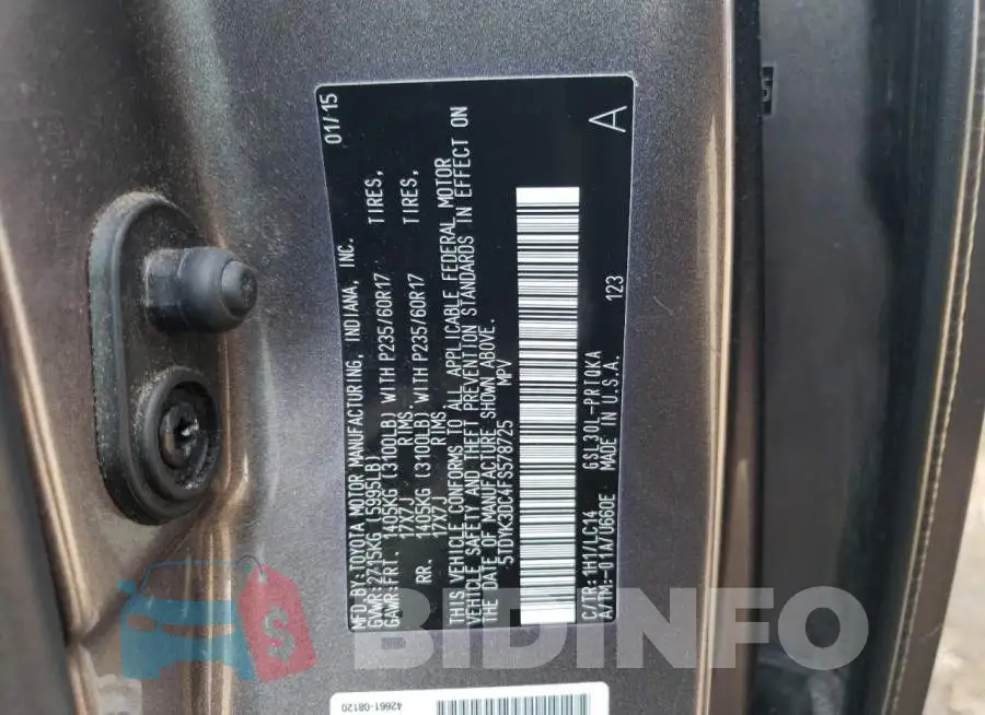 5TDYK3DC4FS578725 Photo# 13