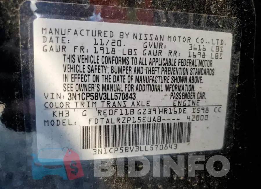 3N1CP5BV3LL570843 Photo# 14