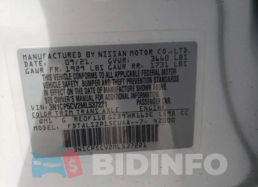 3N1CP5CV2ML537221 Photo# 14