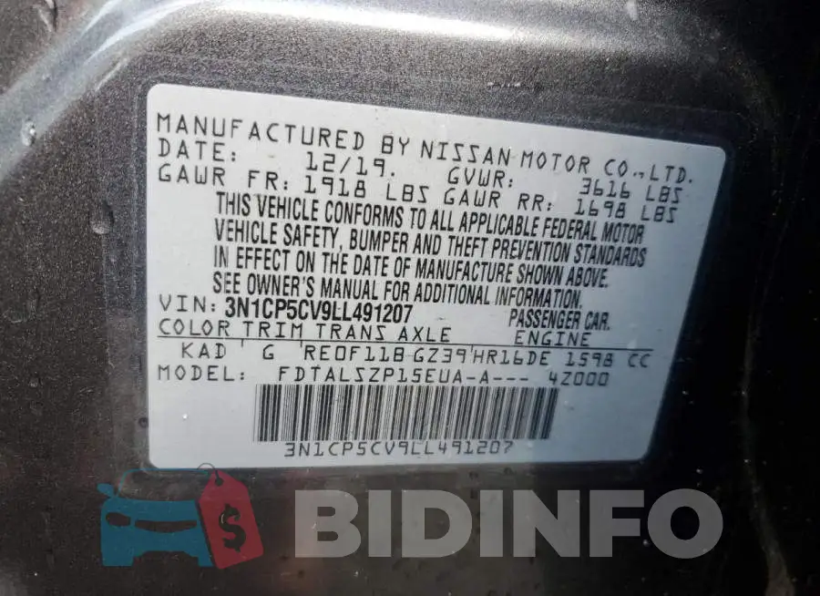 3N1CP5CV9LL491207 Photo# 13