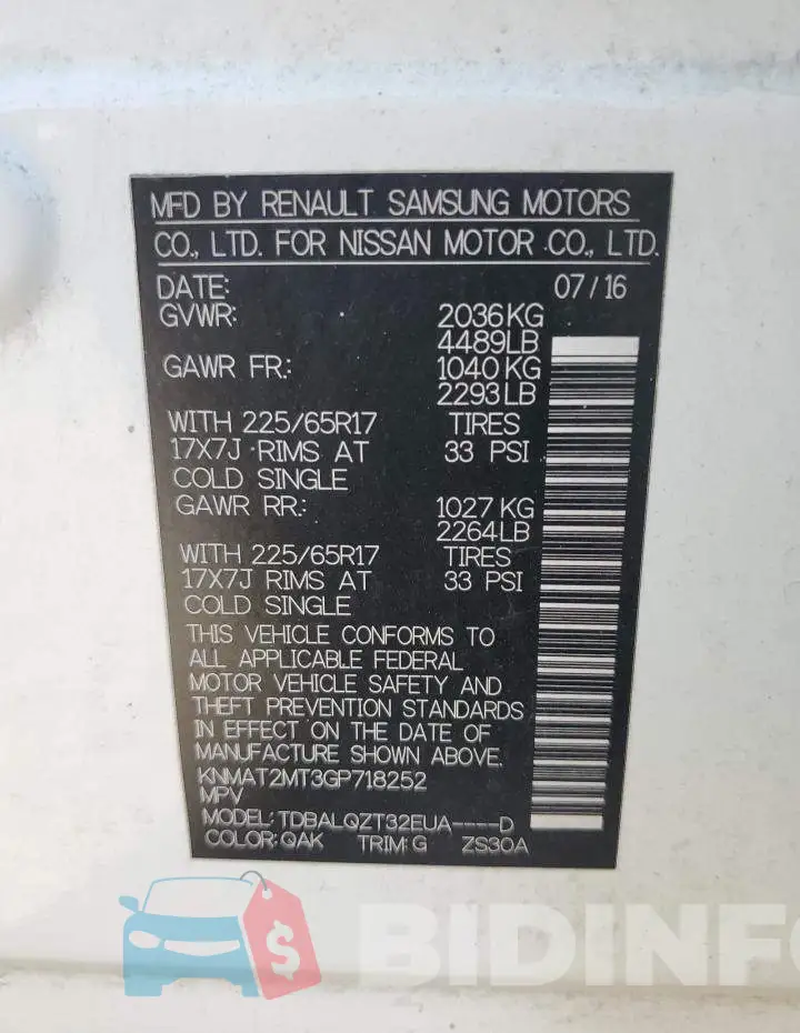 KNMAT2MT3GP718252 Photo# 14