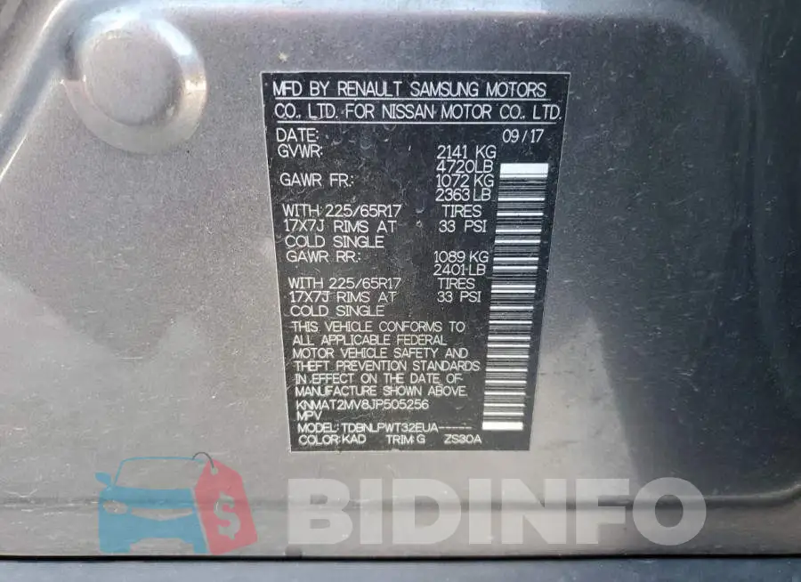 KNMAT2MV8JP505256 Photo# 13