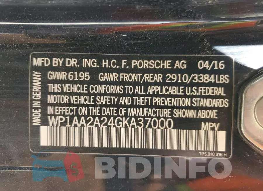 WP1AA2A24GKA37000 Photo# 13