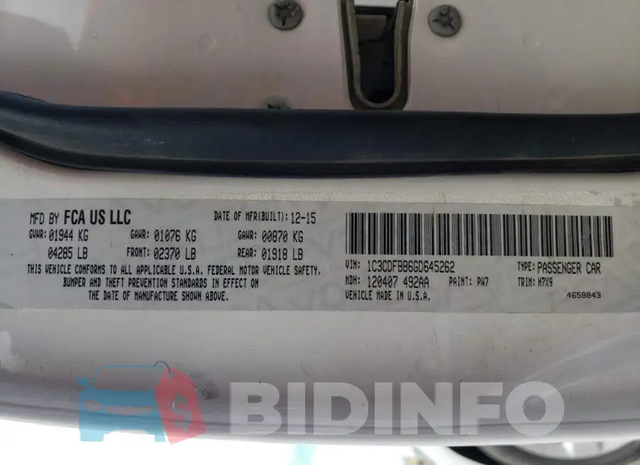 1C3CDFBB6GD645262 Photo# 12