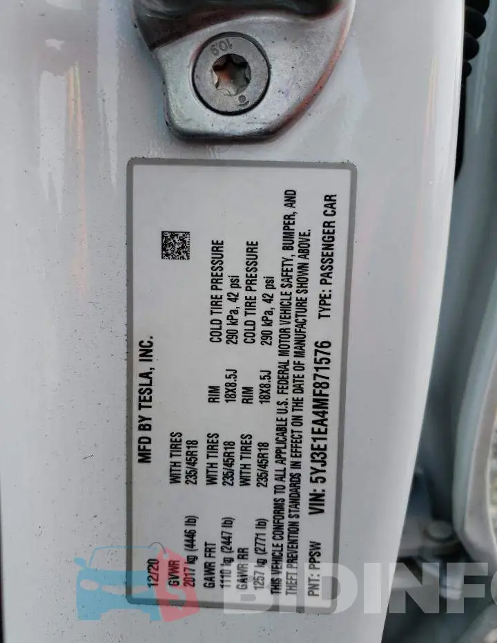 5YJ3E1EA4MF871576 Photo# 12