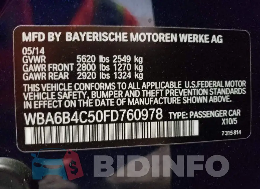 WBA6B4C50FD760978 Photo# 13
