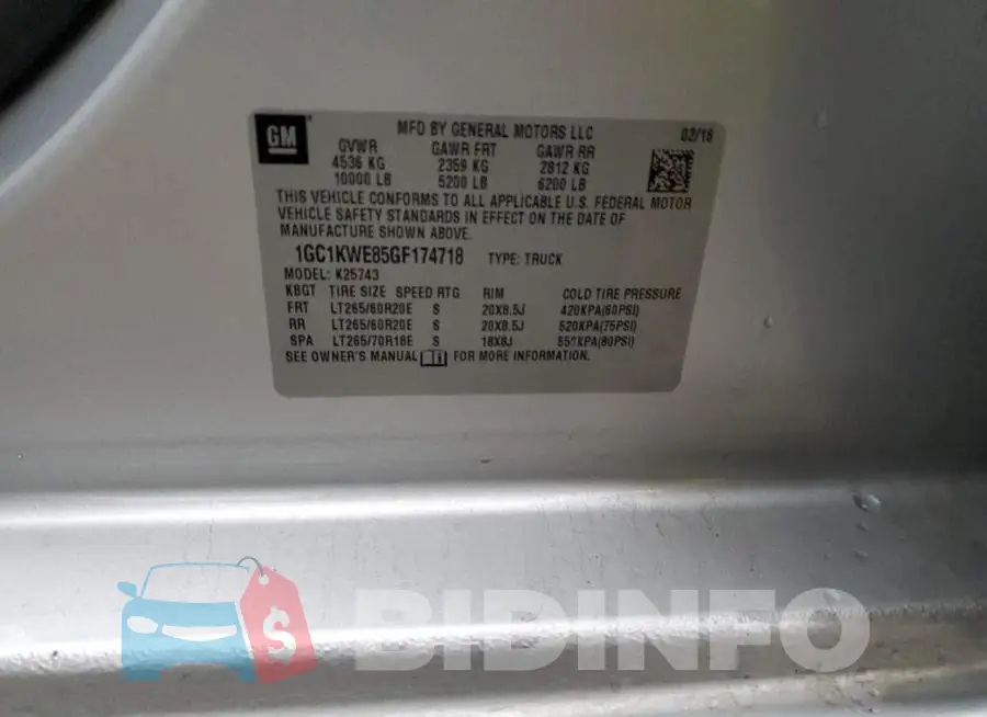 1GC1KWE85GF174718 Photo# 12