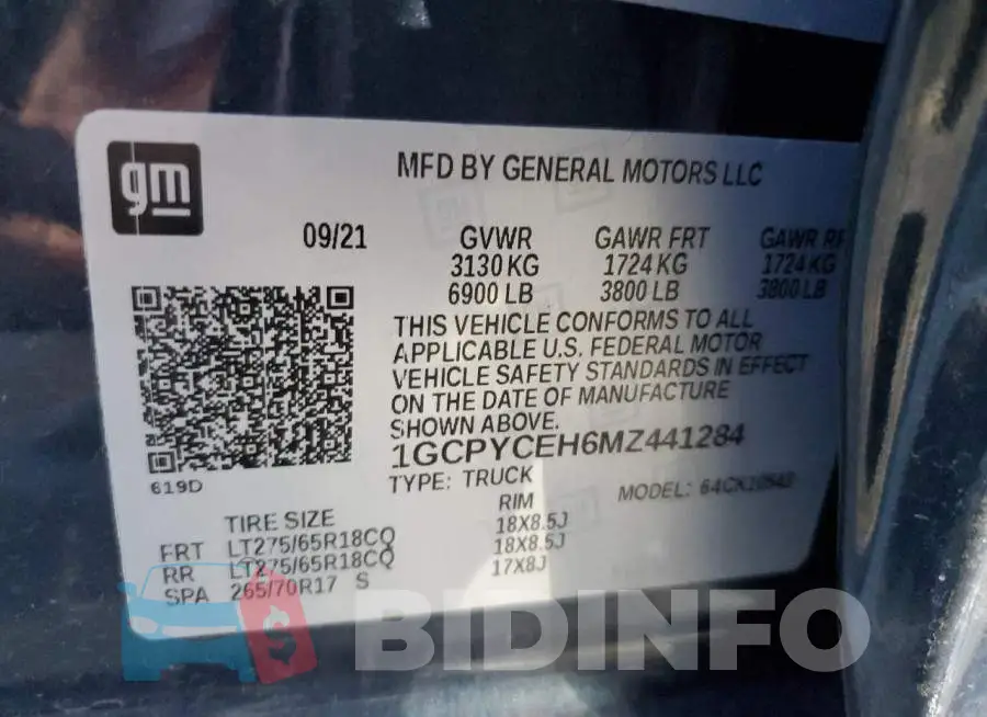 1GCPYCEH6MZ441284 Photo# 13
