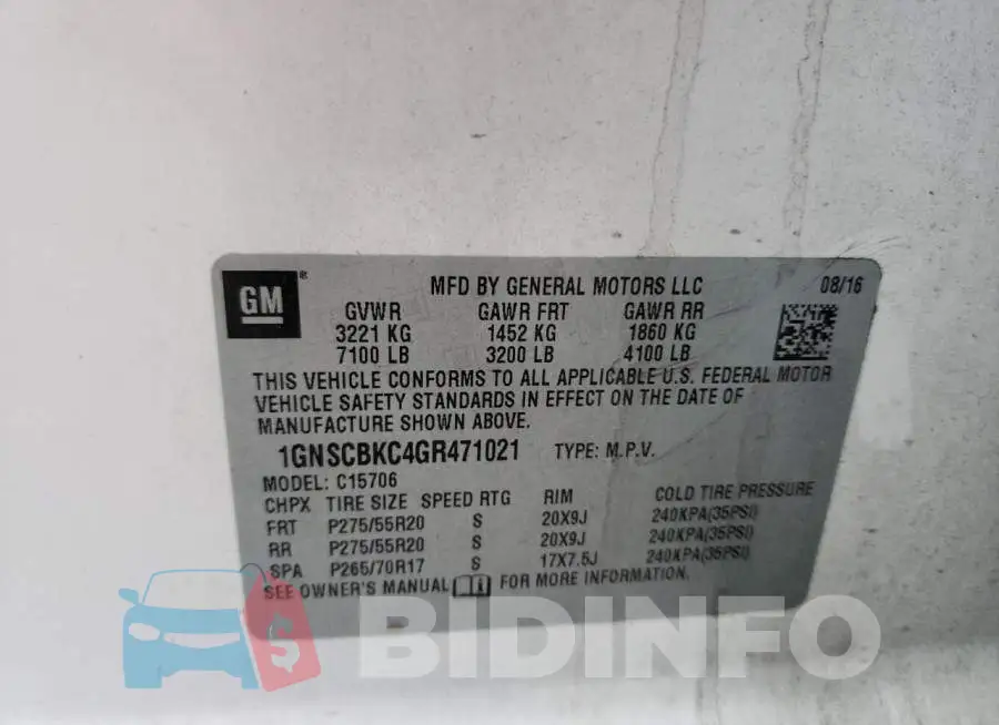 1GNSCBKC4GR471021 Photo# 14