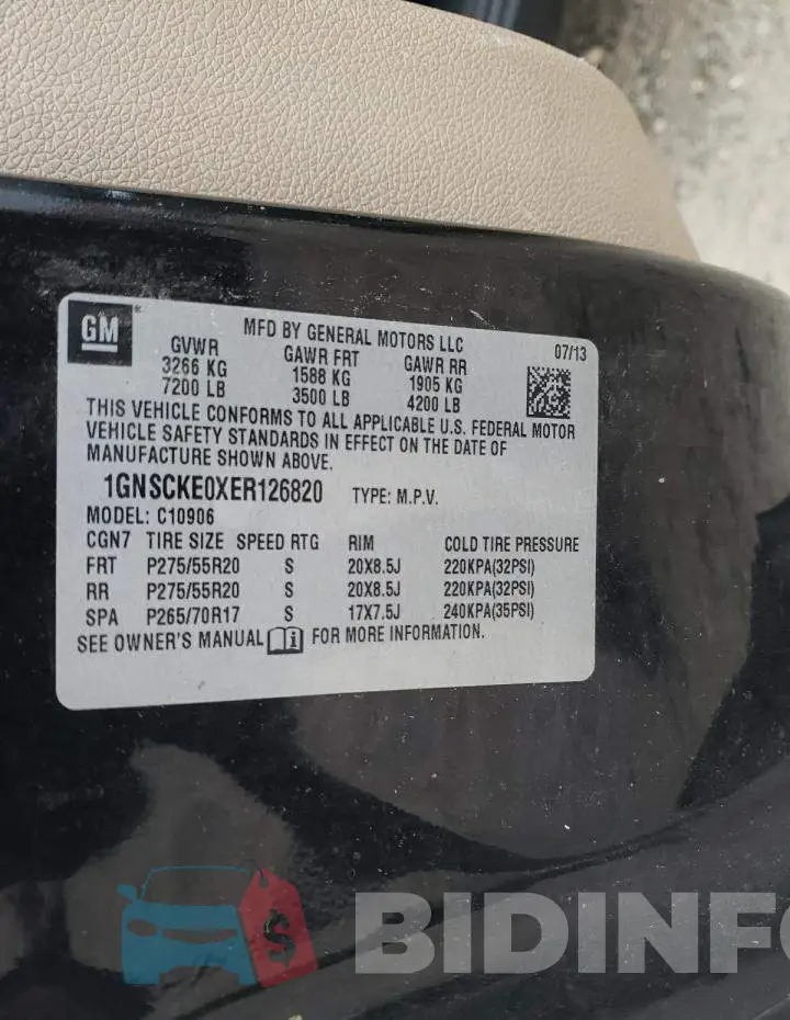 1GNSCKE0XER126820 Photo# 13