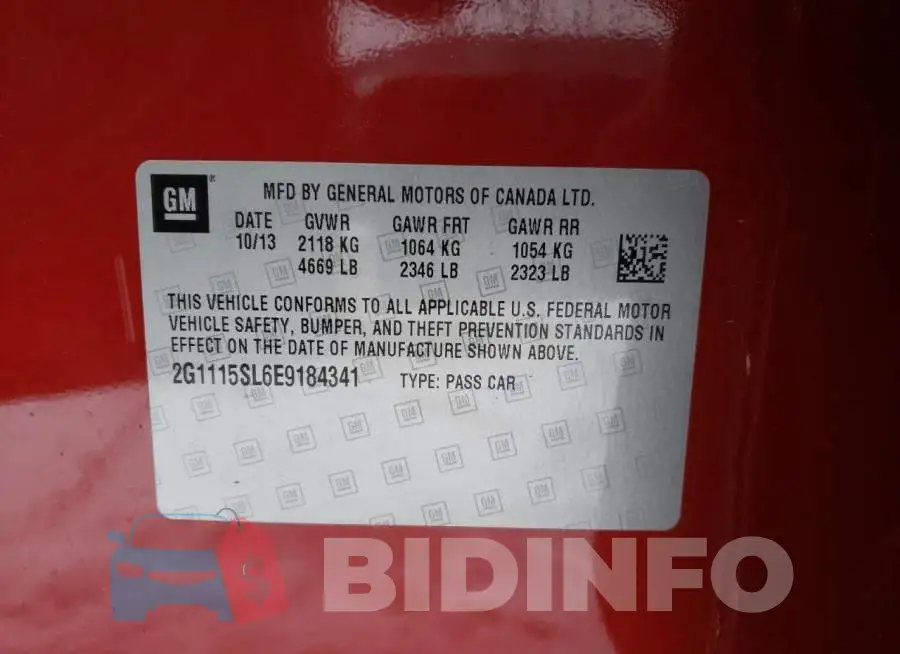 2G1115SL6E9184341 Photo# 12