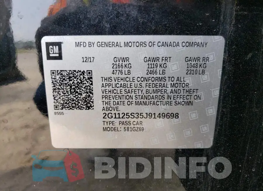 2G1125S35J9149698 Photo# 12