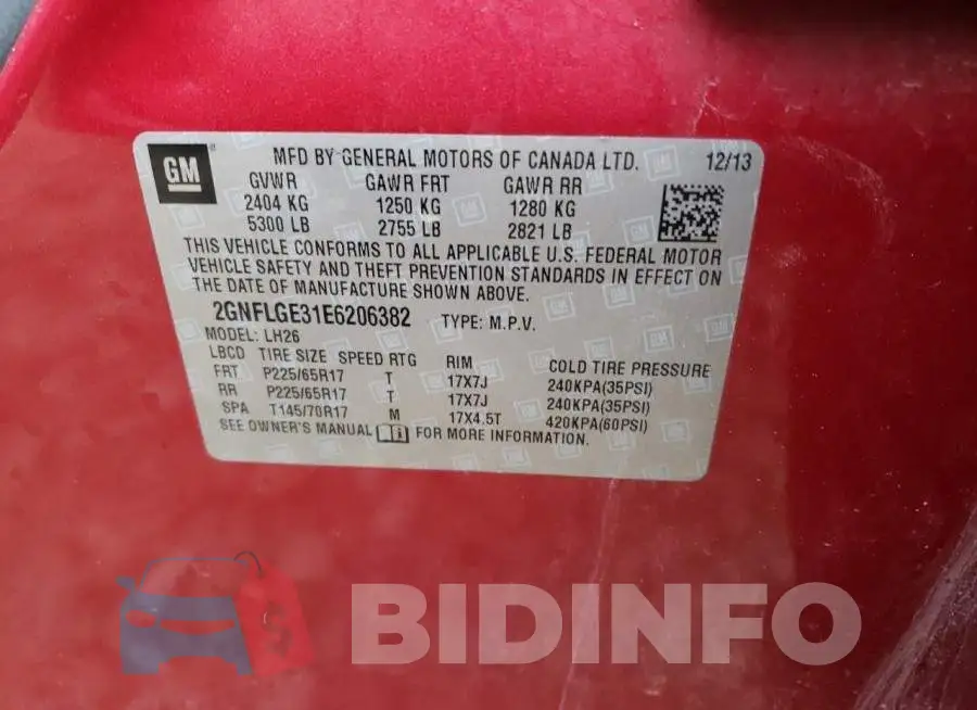 2GNFLGE31E6206382 Photo# 12
