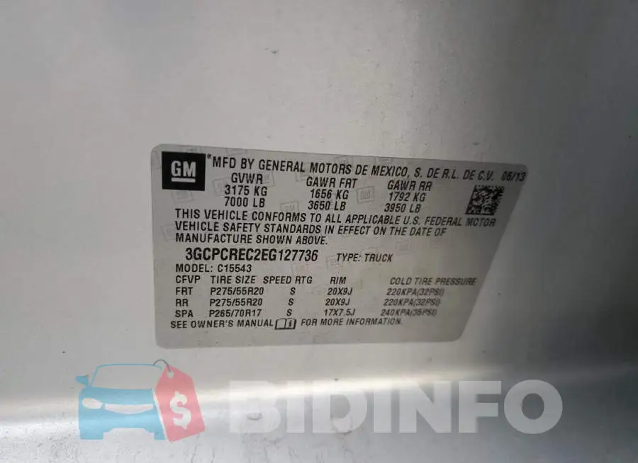 3GCPCREC2EG127736 Photo# 12