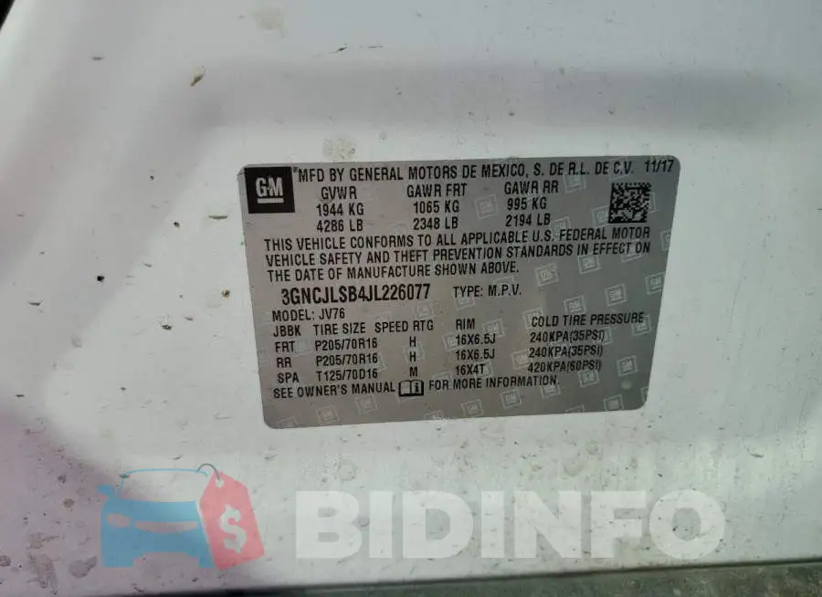 3GNCJLSB4JL226077 Photo# 12