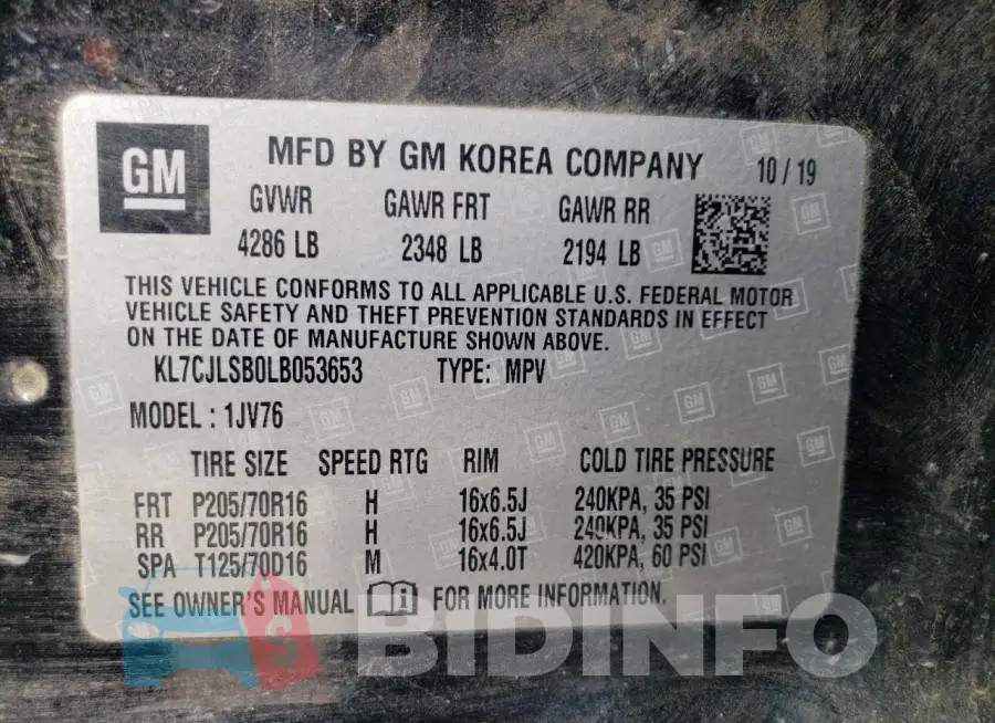 KL7CJLSB0LB053653 Photo# 13