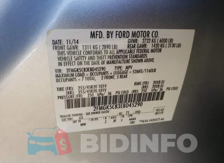 2FMGK5C83EBD45290 Photo# 13