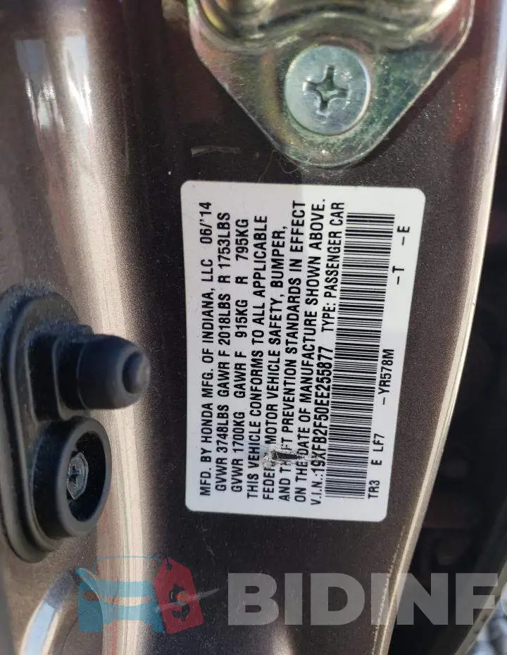 19XFB2F50EE255877 Photo# 12