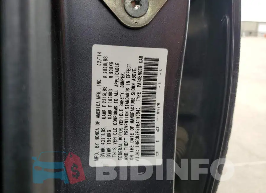 1HGCR2F50EA150940 Photo# 13