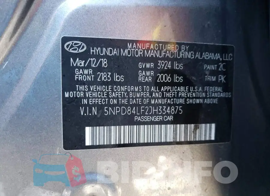 5NPD84LF2JH334875 Photo# 12