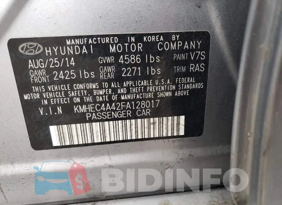 KMHEC4A42FA128017 Photo# 12