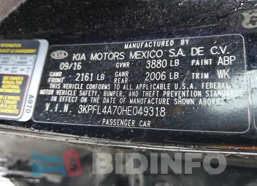 3KPFL4A70HE049318 Photo# 13