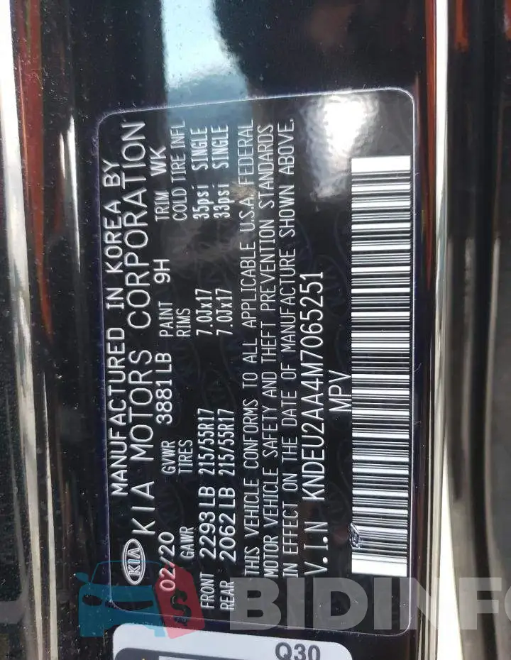 KNDEU2AA4M7065251 Photo# 13