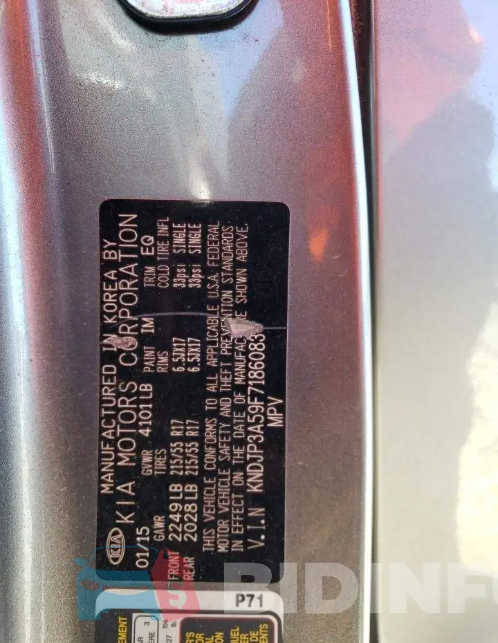 KNDJP3A59F7186083 Photo# 12