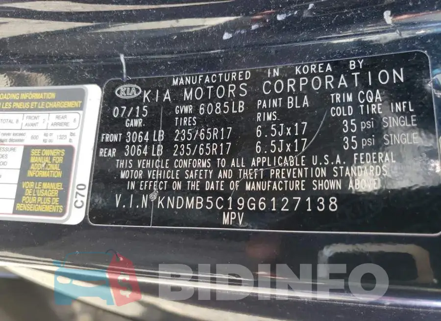 KNDMB5C19G6127138 Photo# 14