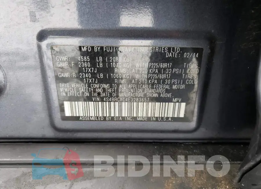 4S4BRCAC4E3283657 Photo# 12