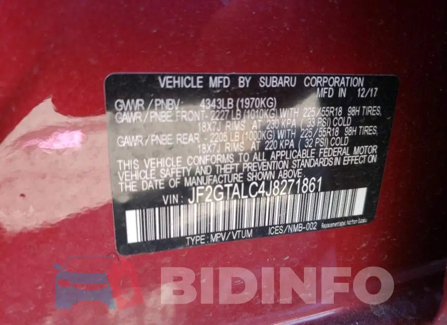 JF2GTALC4J8271861 Photo# 13