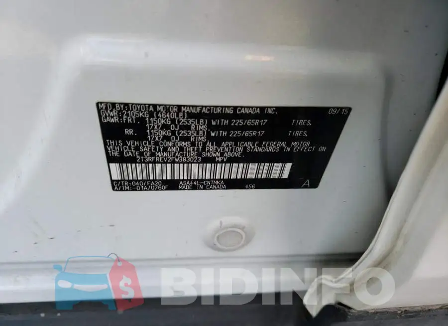 2T3RFREV2FW383023 Photo# 13