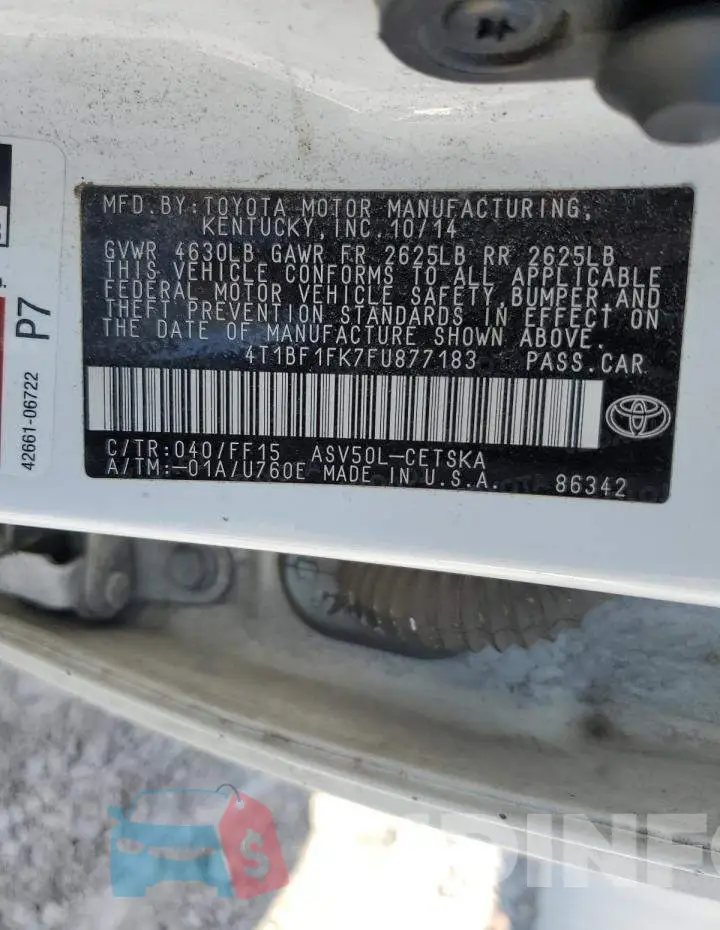 4T1BF1FK7FU877183 Photo# 13