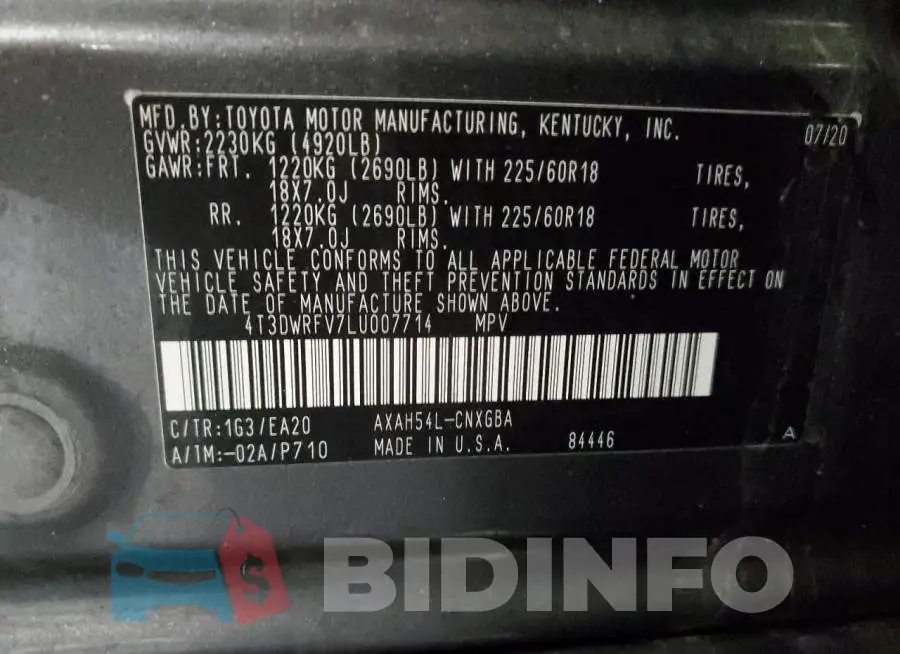 4T3DWRFV7LU007714 Photo# 14