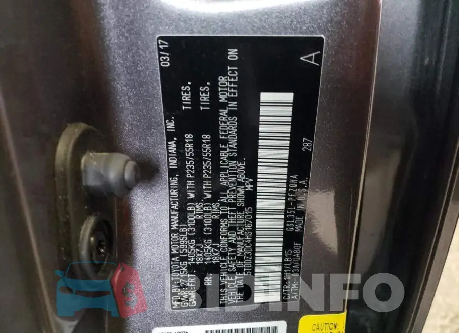 5TDDZ3DC4HS167015 Photo# 14