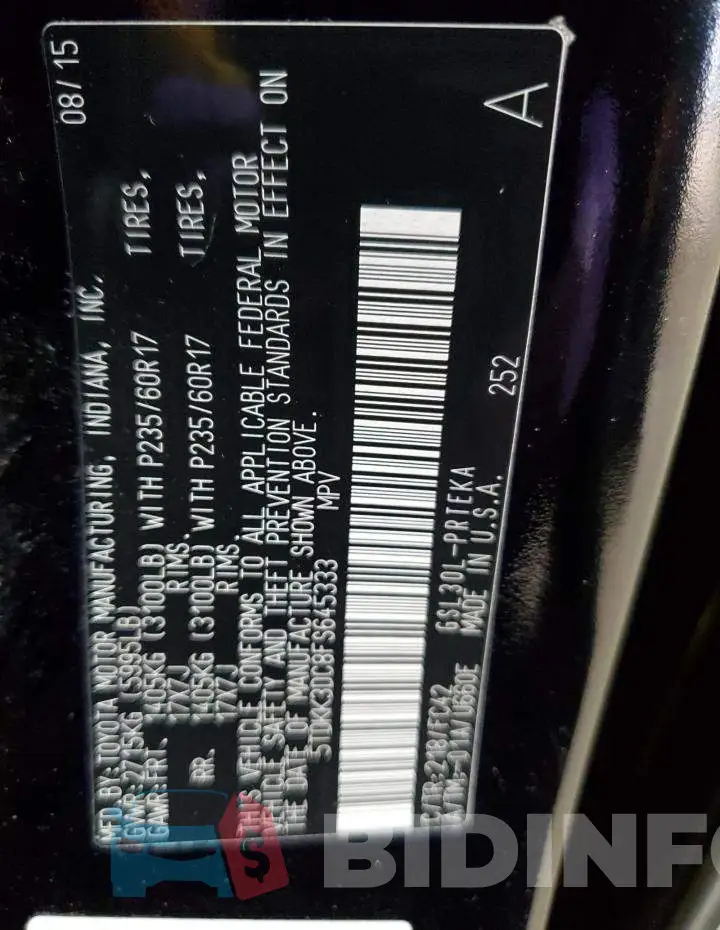 5TDKK3DC8FS645333 Photo# 14