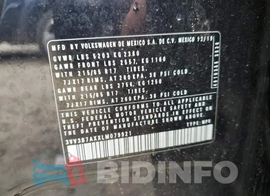 3VV3B7AXXLM079921 Photo# 13