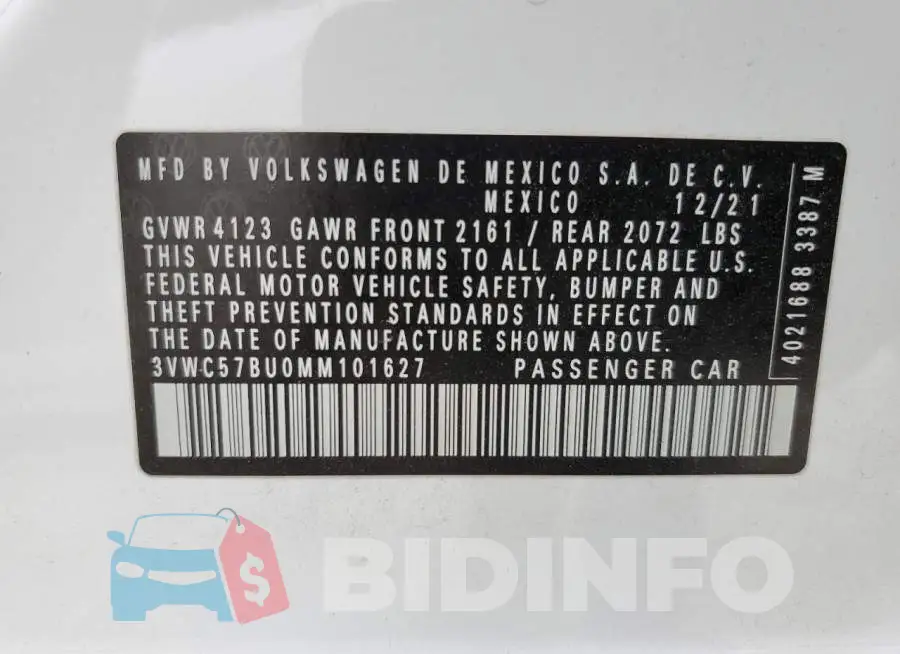 3VWC57BU0MM101627 Photo# 12