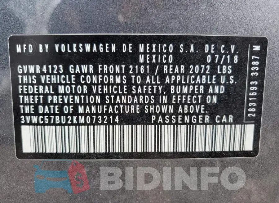 3VWC57BU2KM073214 Photo# 13