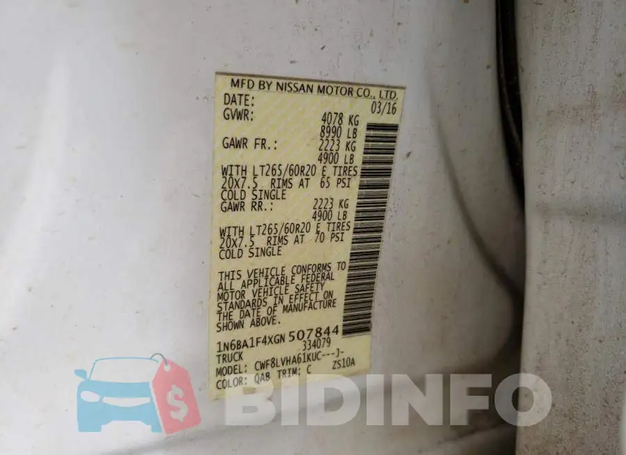 1N6BA1F4XGN507844 Photo# 12