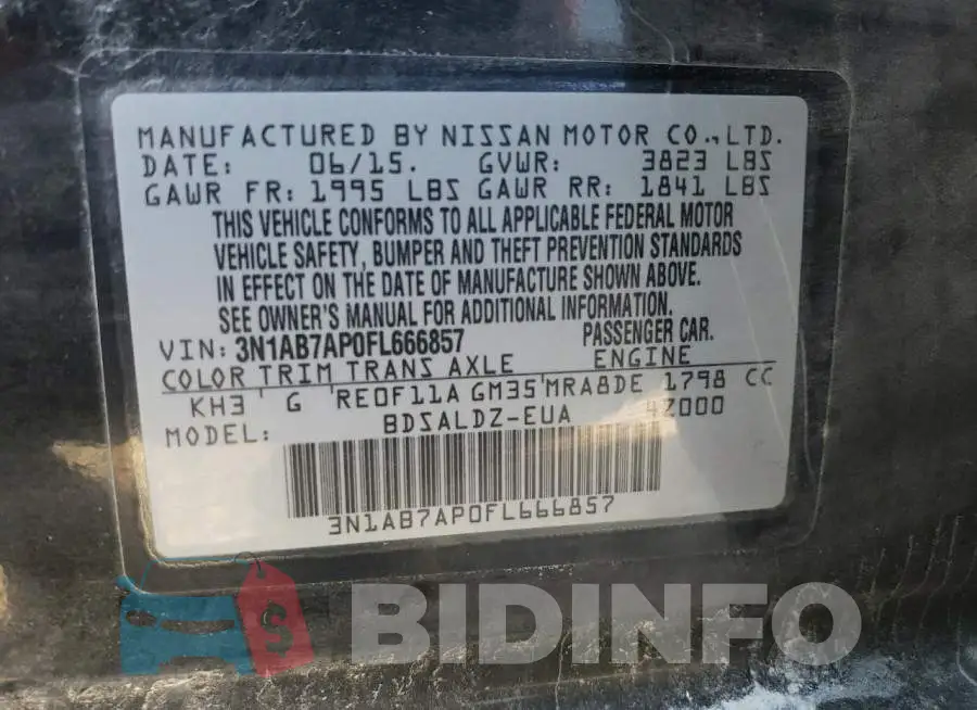 3N1AB7AP0FL666857 Photo# 12