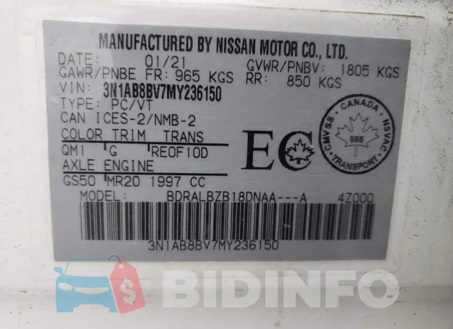 3N1AB8BV7MY236150 Photo# 12